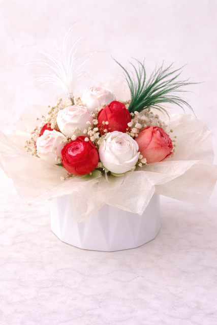 Bouquet Rosas rojas y blancas