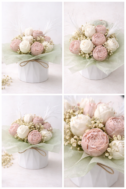 Bouquet Rosas ocres y beige